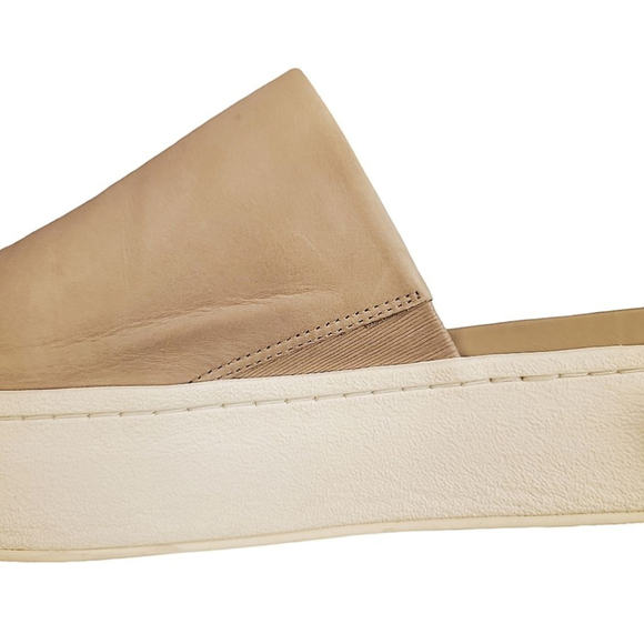 Vince Sandals (Size 8) Walford Tan Leather Flatform Platform Slide Rubber Sole - Picture 8 of 14